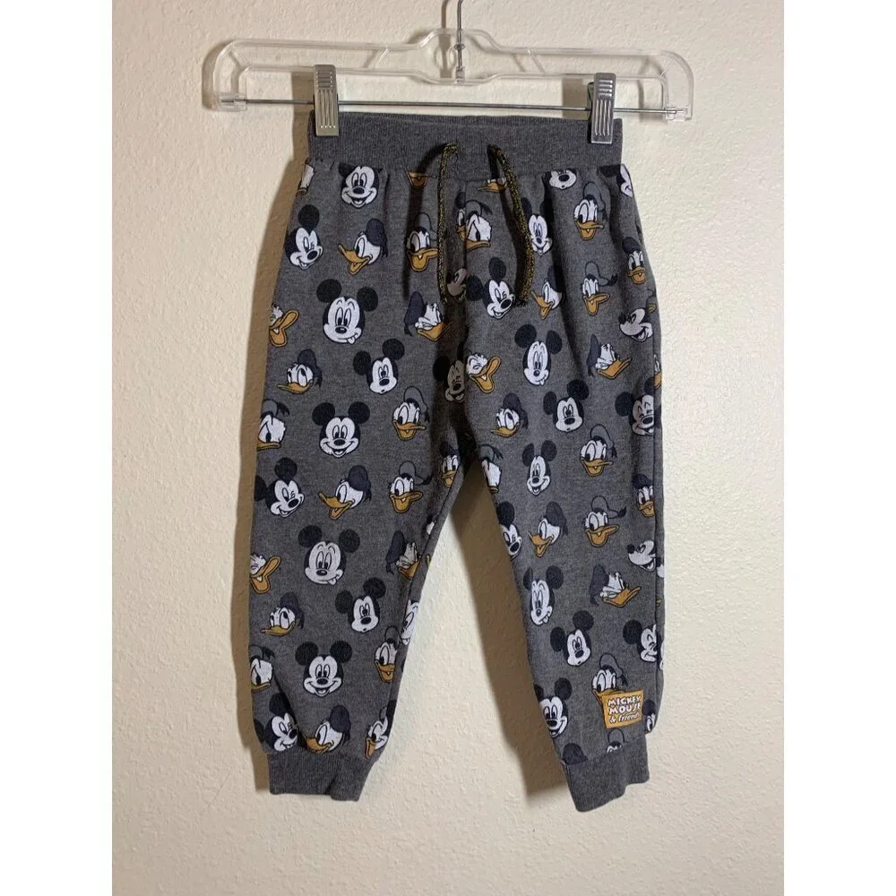 Disney Mickey Mouse Sweatpants Boys Size 24 Months Gray I9